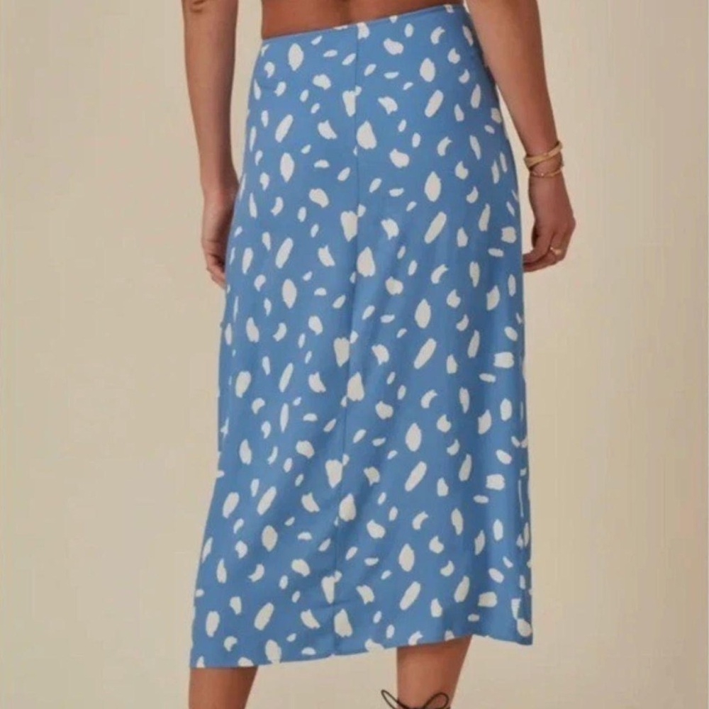 Reformation Blue and White Patterned Skirt